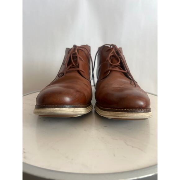 COLE HAAN ORIGNAL GRAND CHUKKA ANKLE BOOTS WOODBURY IVORY LACE UP SIZE 11M - Picture 4 of 11